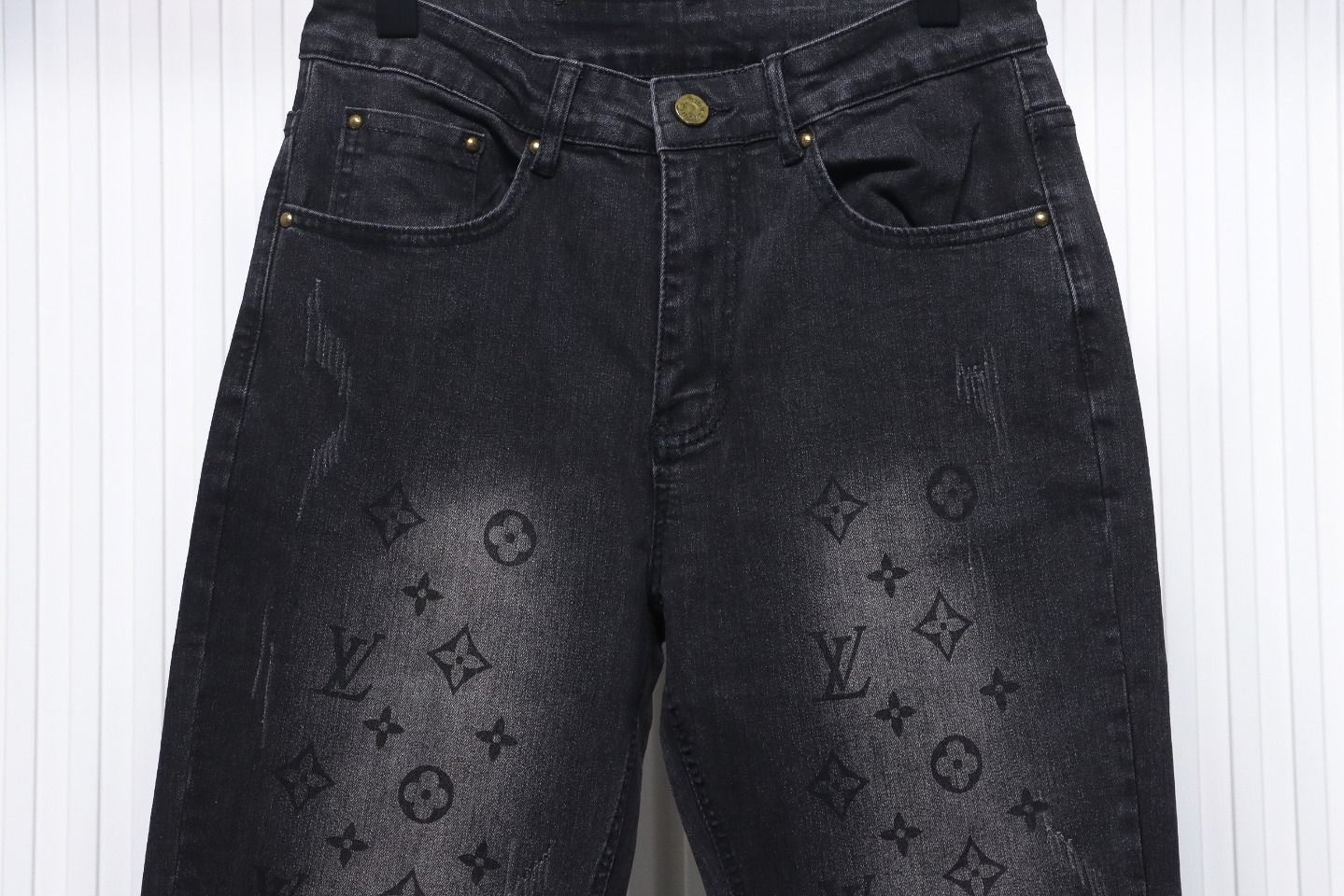 Louis Vuitton Washed Distressed Denim Trousers