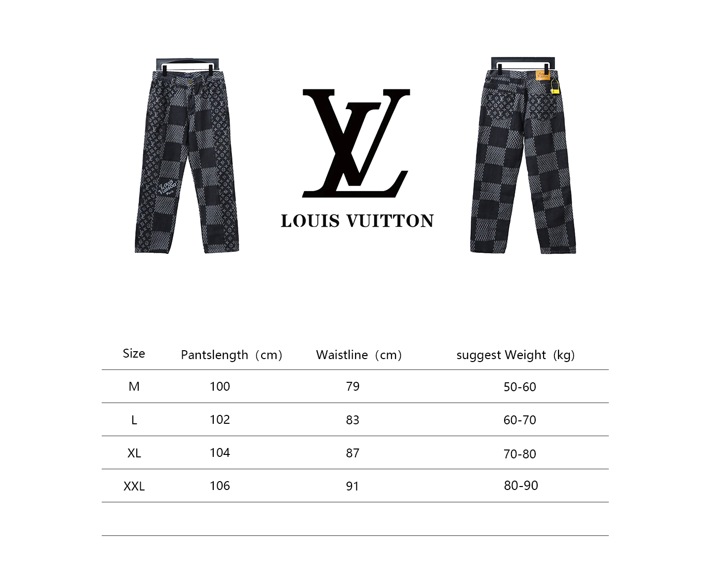 Louis Vuitton x NIGO Checkerboard Print Jeans Black