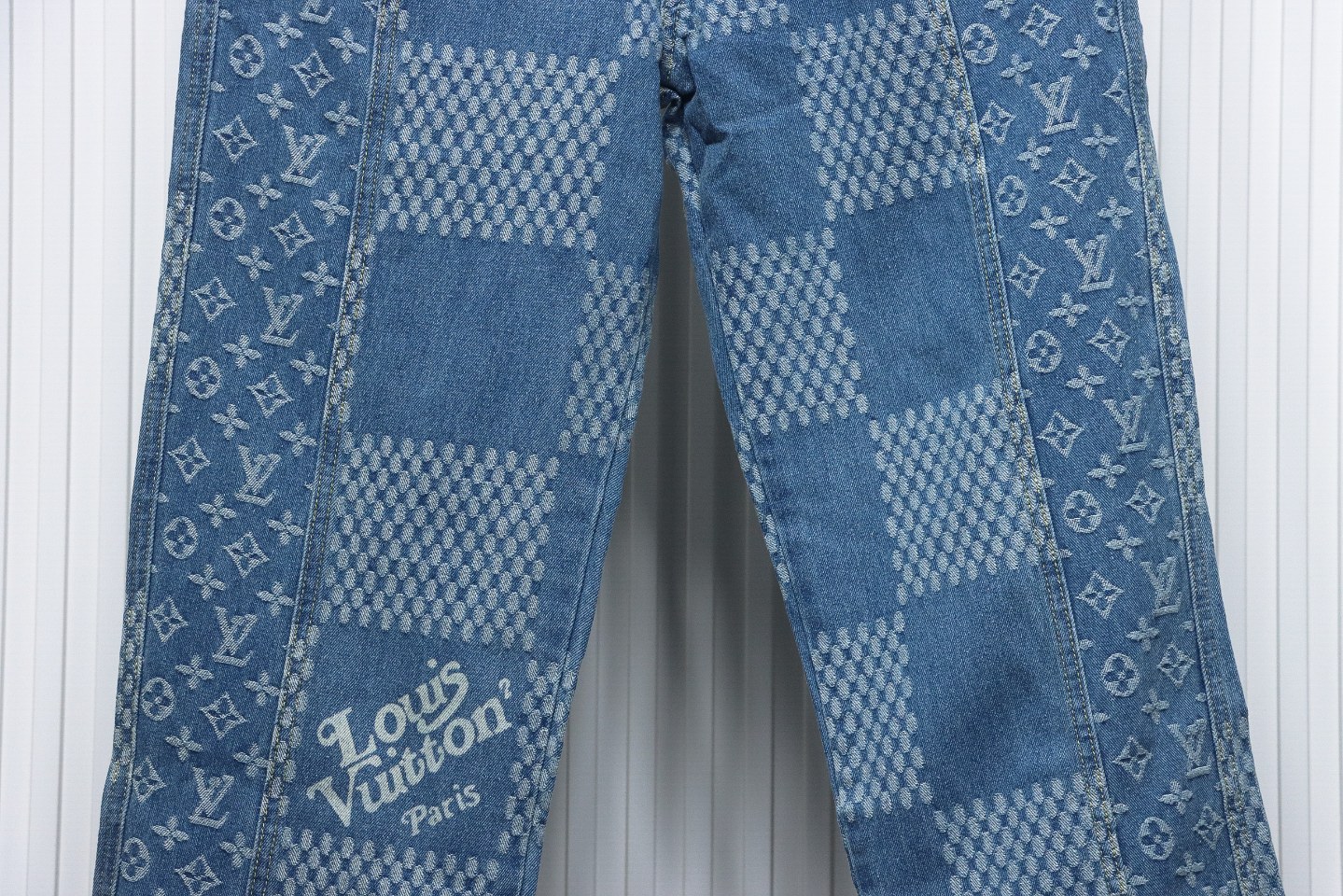 Louis Vuitton x NIGO Checkerboard Print Jeans Blue