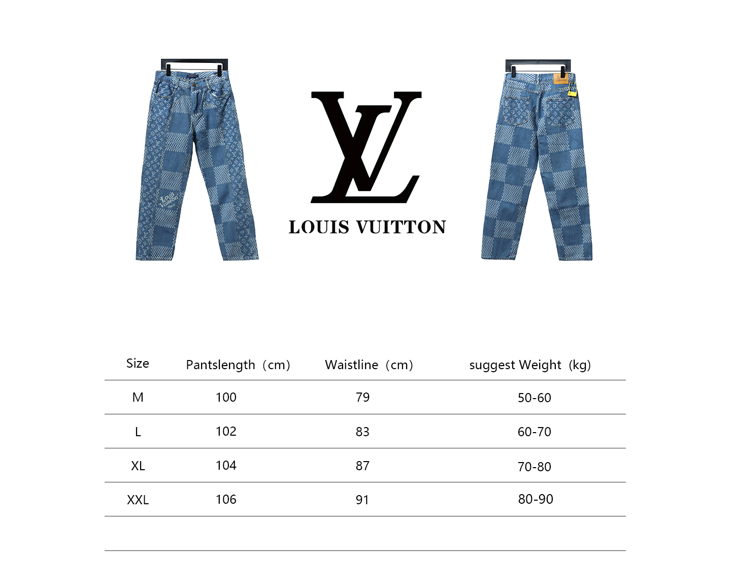Louis Vuitton x NIGO Checkerboard Print Jeans Blue