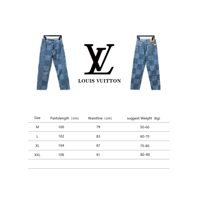Louis Vuitton x NIGO Checkerboard Print Jeans Blue 02