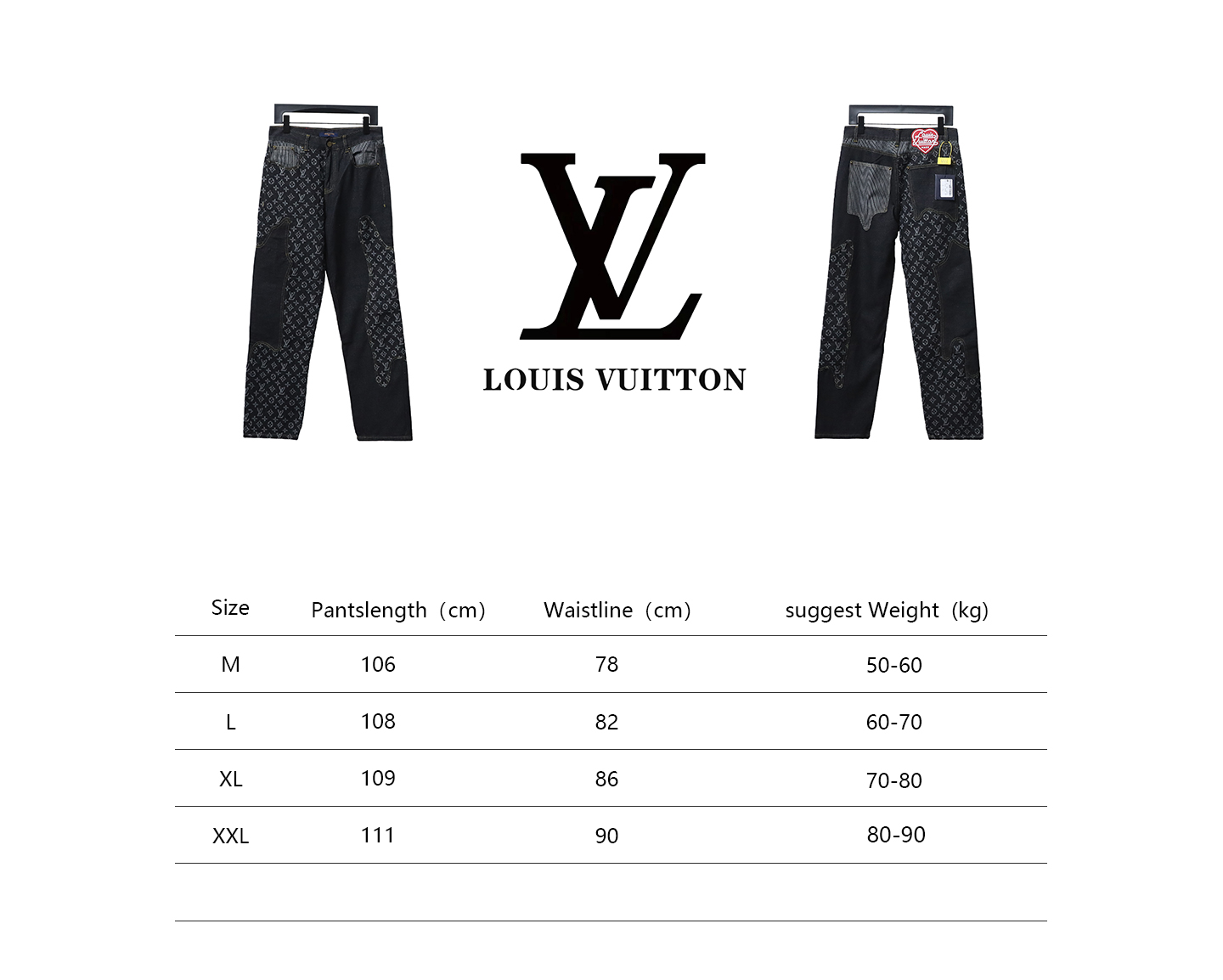 Louis Vuitton x NIGO Patchwork Contrast Denim Trousers