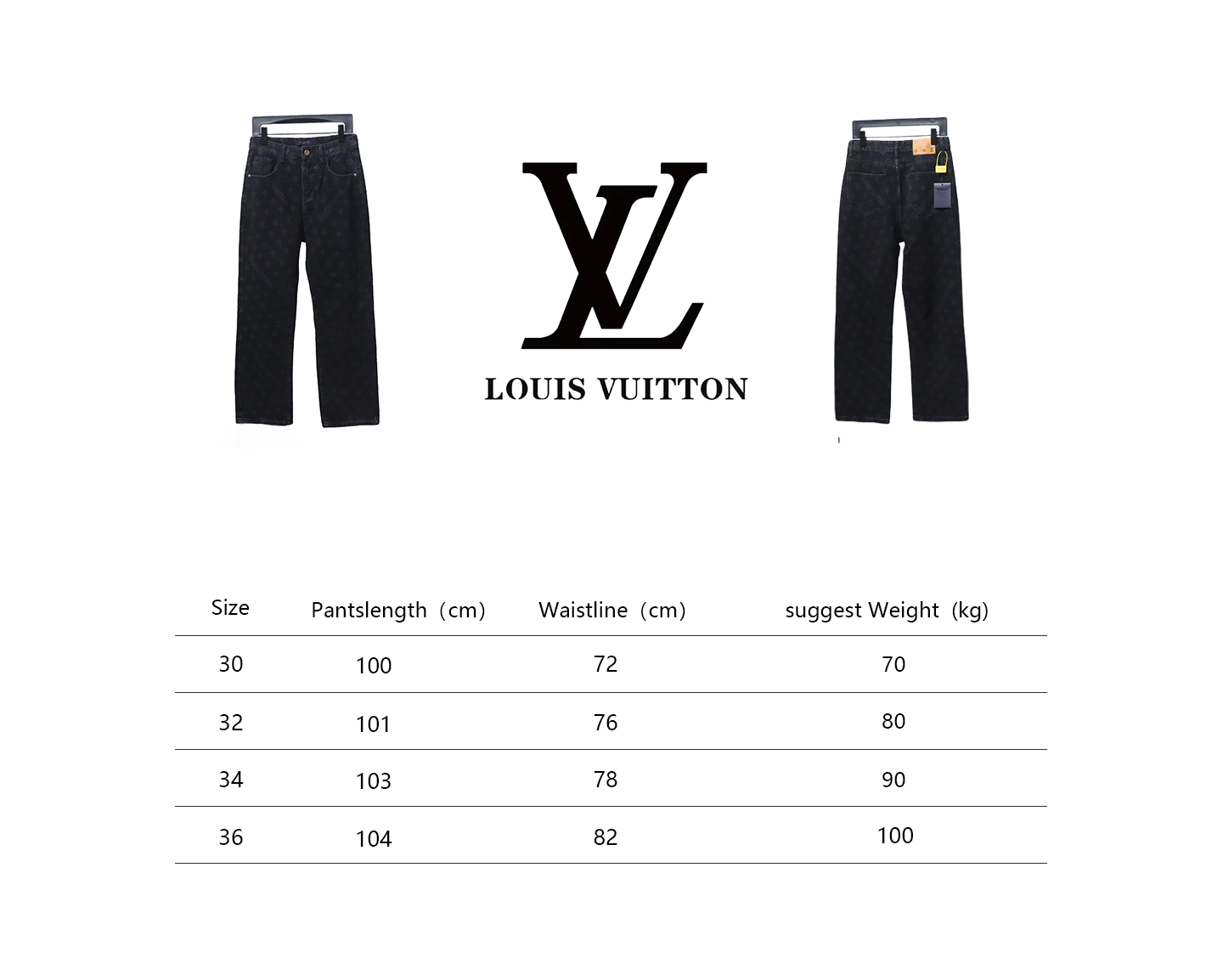 Louis Vuitton x Supreme Monogram Print Denim Trousers Black