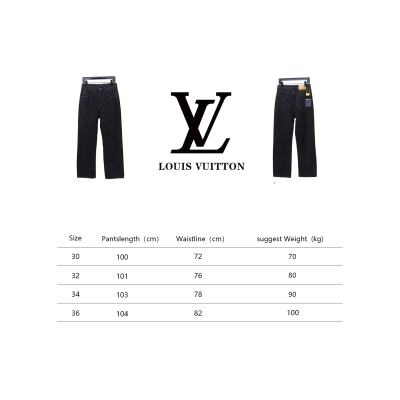 Louis Vuitton x Supreme Monogram Print Denim Trousers Black 02