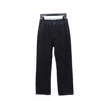 Louis Vuitton x Supreme Monogram Print Denim Trousers Black 01