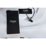 Fendi Funny Cartoon Letter Round Neck Hoodie White