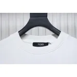 Fendi Funny Cartoon Letter Round Neck Hoodie White