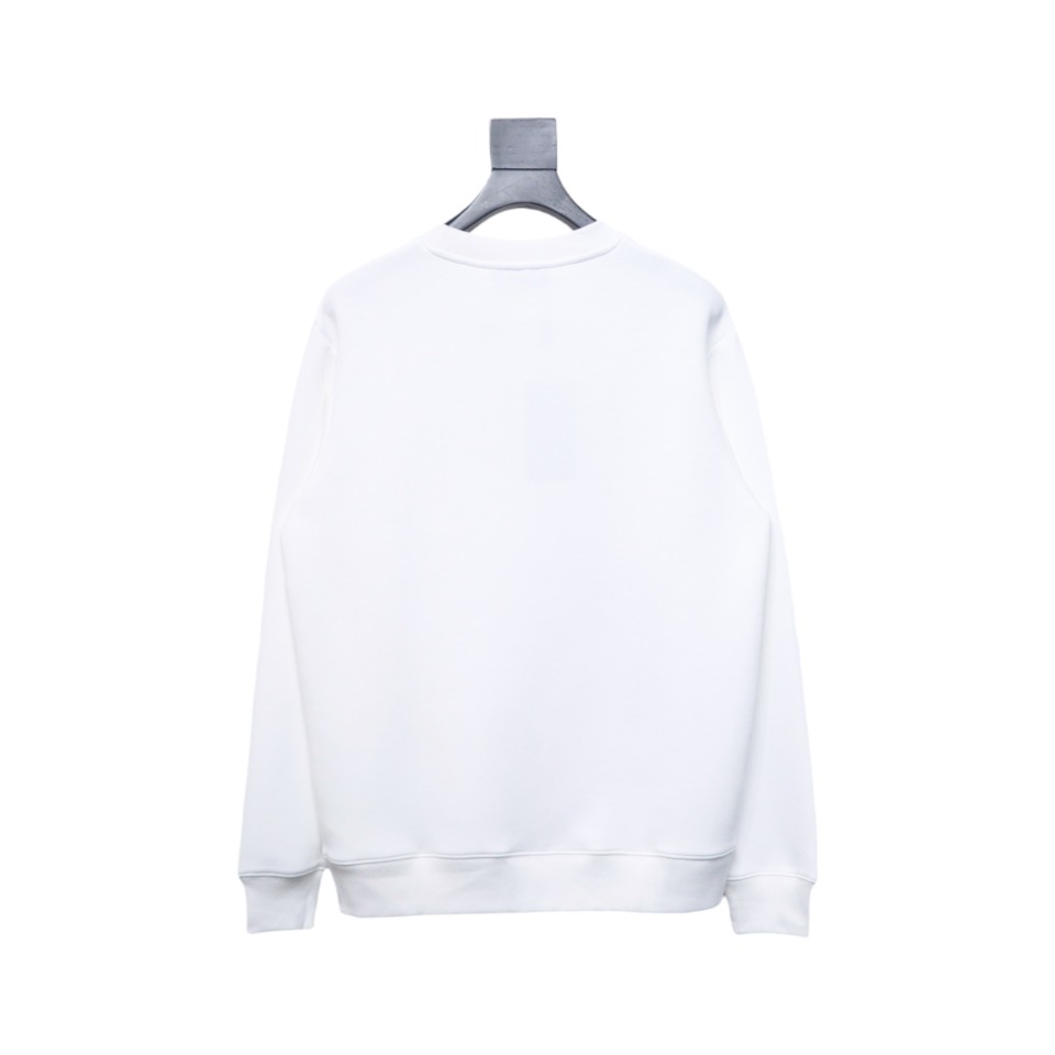 Fendi Funny Cartoon Letter Round Neck Hoodie White