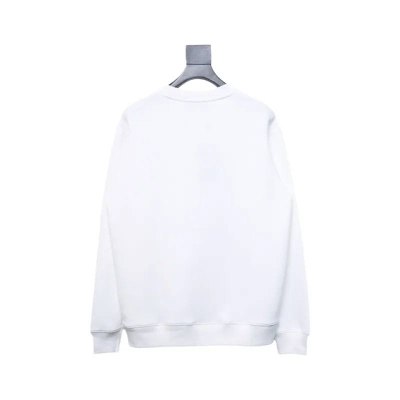 Fendi Funny Cartoon Letter Round Neck Hoodie White