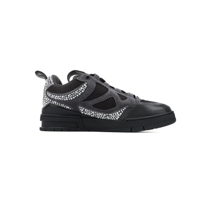 Louis Vuitton Trainer Gray And White Diamonds 02