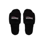Balenciaga Black Furry Slides