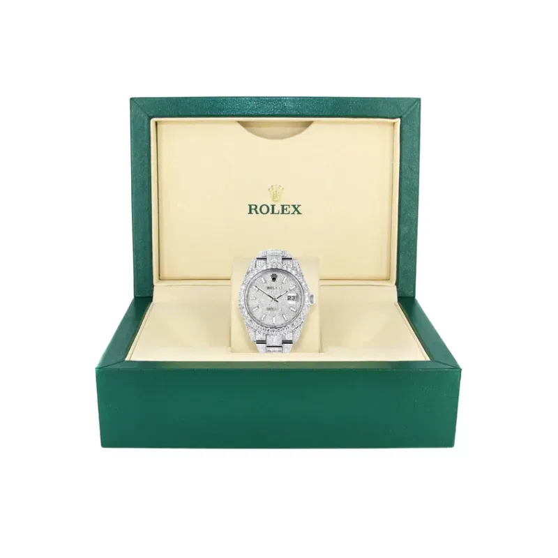 Rolex Diamond Embezzled Datejust 41 'Silver'
