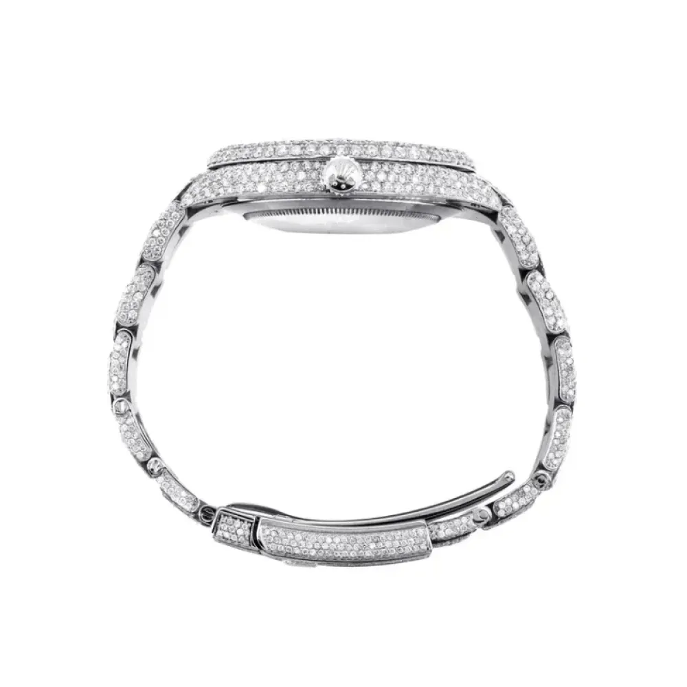 Rolex Diamond Embezzled Datejust 41 'Silver'