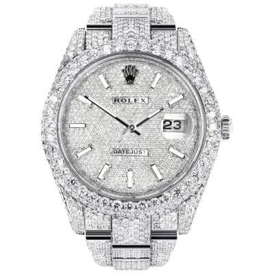 Rolex Diamond Embezzled Datejust 41 'Silver' 01
