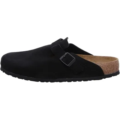 Birken Unisex Boston Soft Footbed Tobacco Oiled Clog Black 01