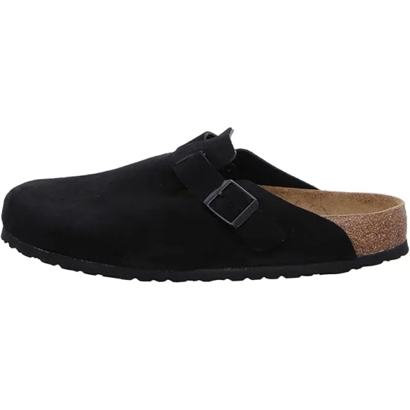 Birken Unisex Boston Soft Footbed Tobacco Oiled Clog Black