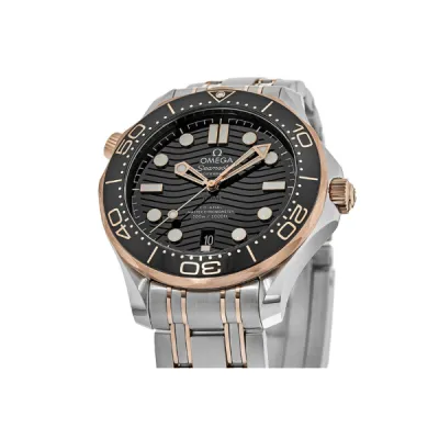 Omega Seamaster Diver 300M Sedna Gold & Steel Men's Watch 210.20.42.20.01.001 02