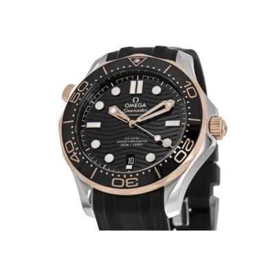 Omega Seamaster Diver 300M Sedna Gold Steel Rubber Strap Men's Watch 210.22.42.20.01.002 02