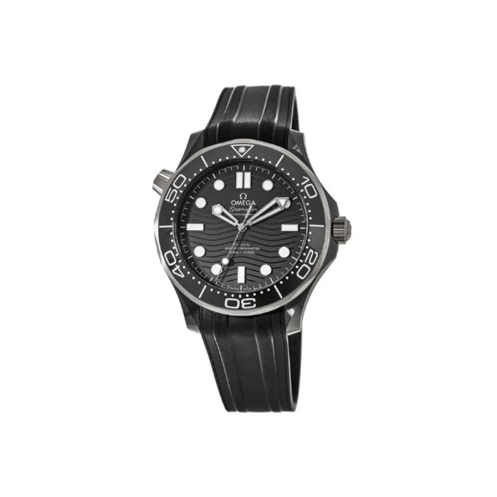 Omega Seamaster Diver 300M Titanium Ceramic Case Rubber Strap Men's Watch 210.92.44.20.01.001