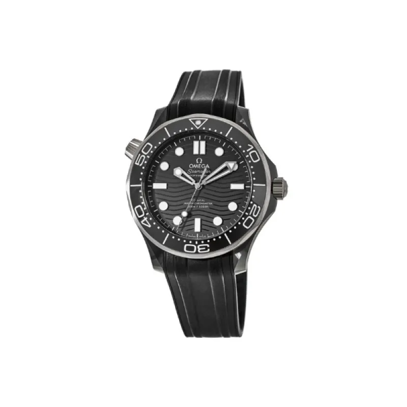 Omega Seamaster Diver 300M Titanium Ceramic Case Rubber Strap Men's Watch 210.92.44.20.01.001