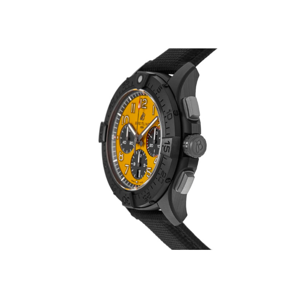 Breitling Avenger B01 Chronograph 44 Night Mission Black Leather Men's Watch SB0147101I1X2