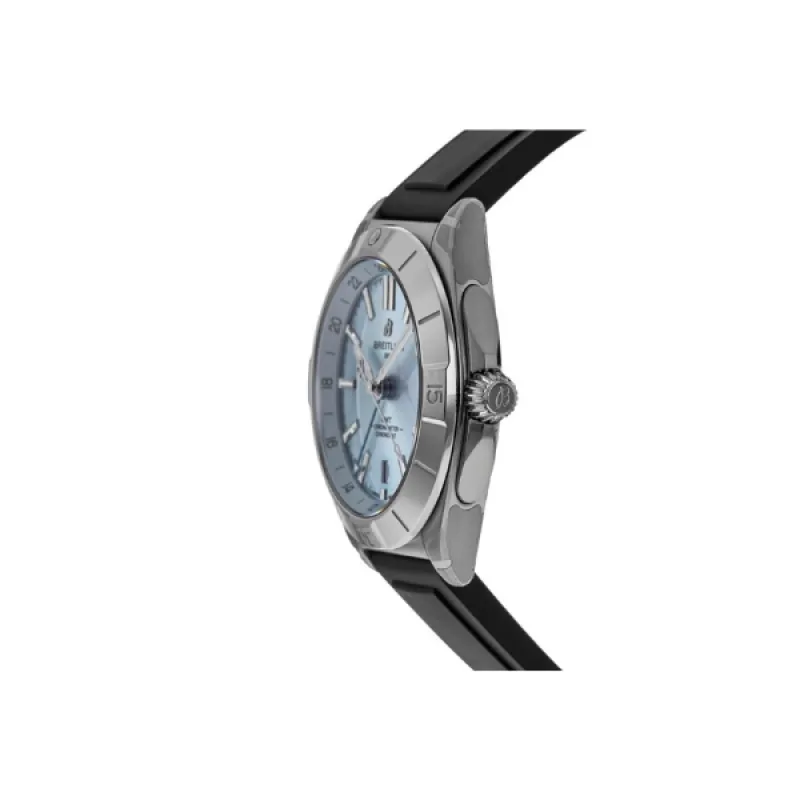 Breitling Chronomat Automatic GMT 40 Blue Dial Platinum Black Rubber Men's Watch P32398101C1S1