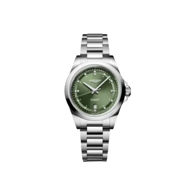 Longines Conquest Automatic 30mm Green Diamond Dial Steel Women's Watch L3.320.4.07.6 01