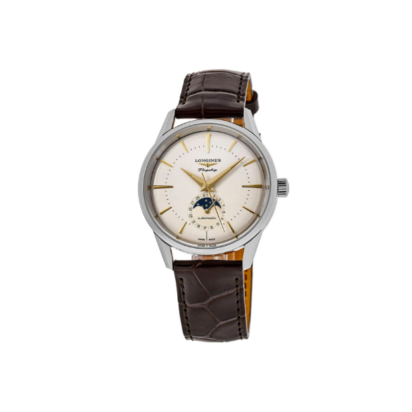 Longines Flagship Heritage Moonphase Automatic Silver Dial Leather Men's Watch L4.815.4.78.2