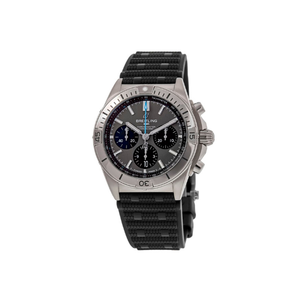 Breitling Chronomat B01 42 Chronograph Grey Dial Black Rubber Strap Men's Watch EB0134101M1S1