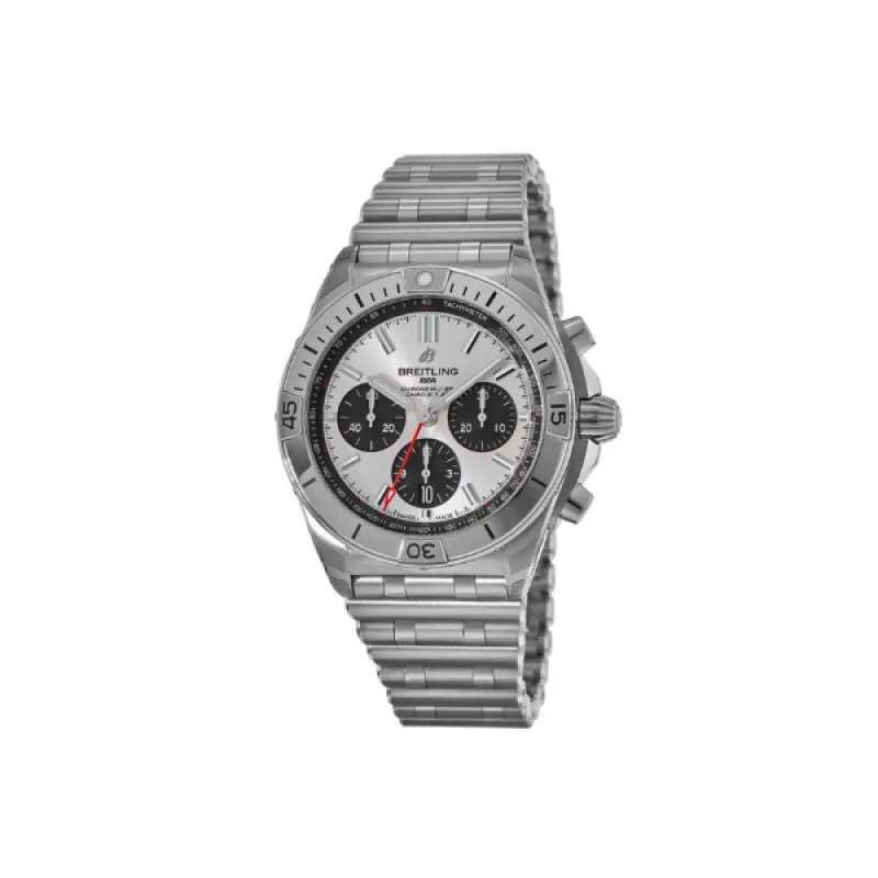 Breitling Chronomat B01 42 Chronograph Silver Dial Stainless Steel Men's Watch AB0134101G1A1
