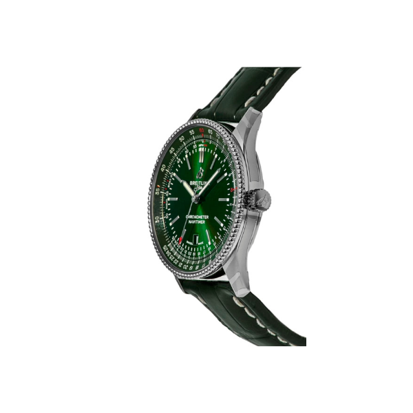 Breitling Navitimer Automatic 41 Green Dial Leather Strap Men's Watch A17326361L1P1