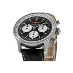 Breitling Navitimer B01 Chronograph 41 Black Dial Leather Strap Men's Watch AB0139211B1P1