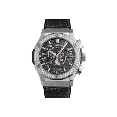 HUBLOT Classic Fusion Black Skeleton Dial Black Rubber Strap Men's Watch 525.NX.0170.LR.1104 01