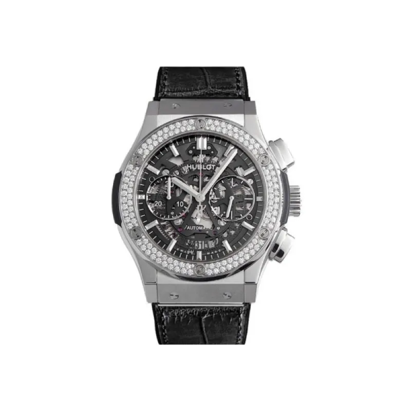 HUBLOT Classic Fusion Black Skeleton Dial Black Rubber Strap Men's Watch 525.NX.0170.LR.1104