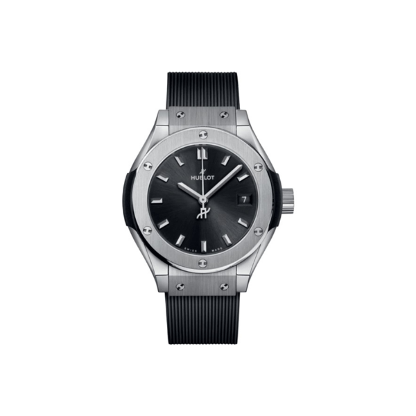 HUBLOT Classic Fusion Unico Ti Black Dial Rubber Strap Women's Watch 591.NX.1470.RX