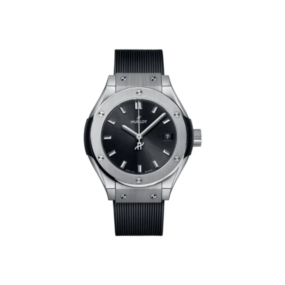 HUBLOT Classic Fusion Unico Ti Black Dial Rubber Strap Women's Watch 591.NX.1470.RX