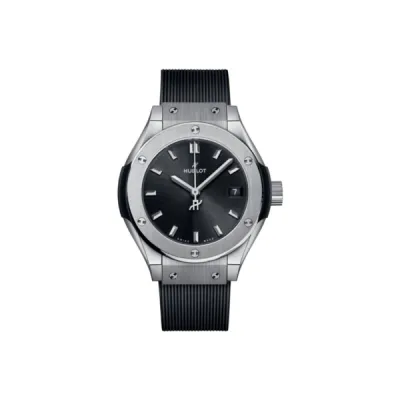 HUBLOT Classic Fusion Unico Ti Black Dial Rubber Strap Women's Watch 591.NX.1470.RX 01