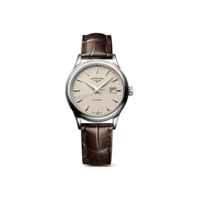 Longines Flagship Automatic Beige Dial Leather Strap Women's Watch L4.374.4.79.2 01