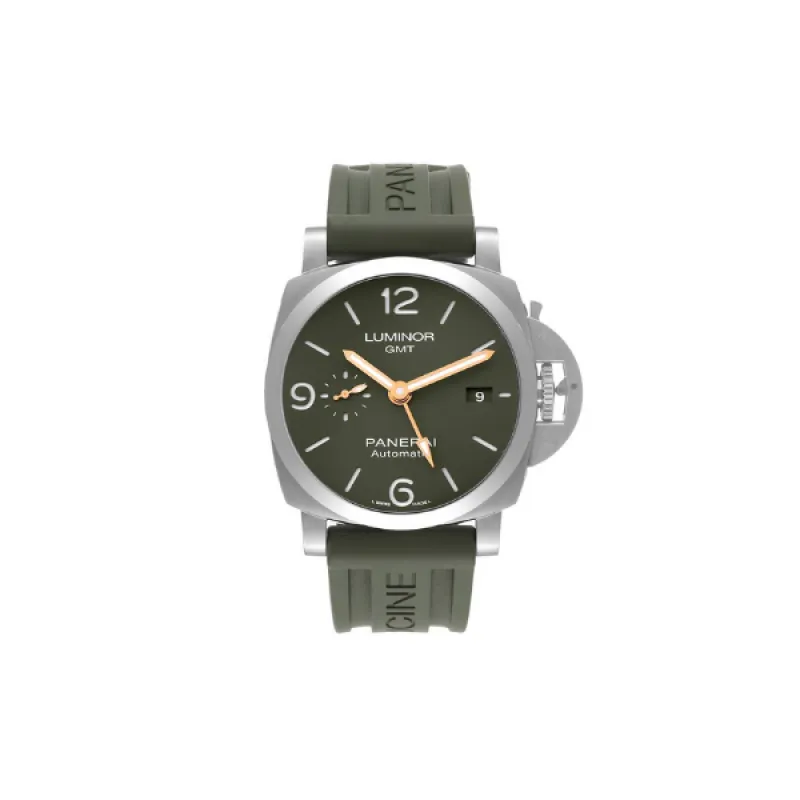 Panerai Luminor 1950 GMT Green Dial MS Dhoni Edition Watch PAM01056