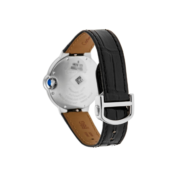 Cartier Ballon Bleu 33mm Silver Dial Leather Strap Women's Watch WSBB0030