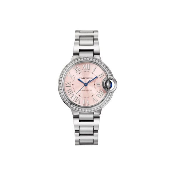 Cartier Ballon Bleu de Cartier Pink Dial Diamond Bezel Women's Watch W4BB0037