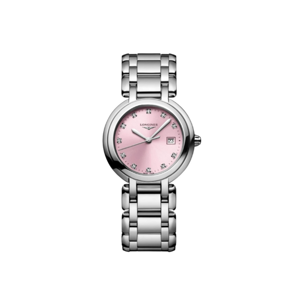 Longines Primaluna Quartz 30mm Pink Diamond Dial Steel Women's Watch L8.122.4.99.6