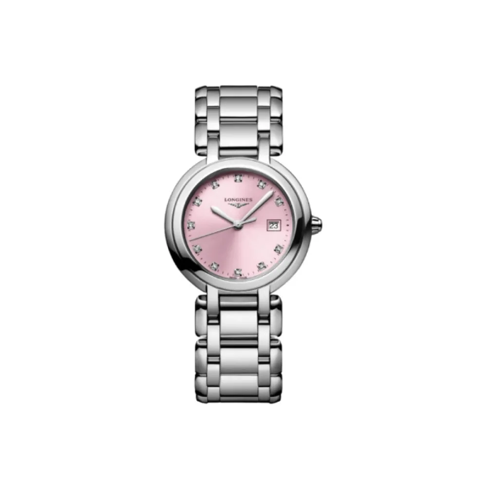 Longines Primaluna Quartz 30mm Pink Diamond Dial Steel Women's Watch L8.122.4.99.6