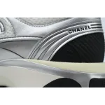 Chanel CC Logo Sneaker Silver Black