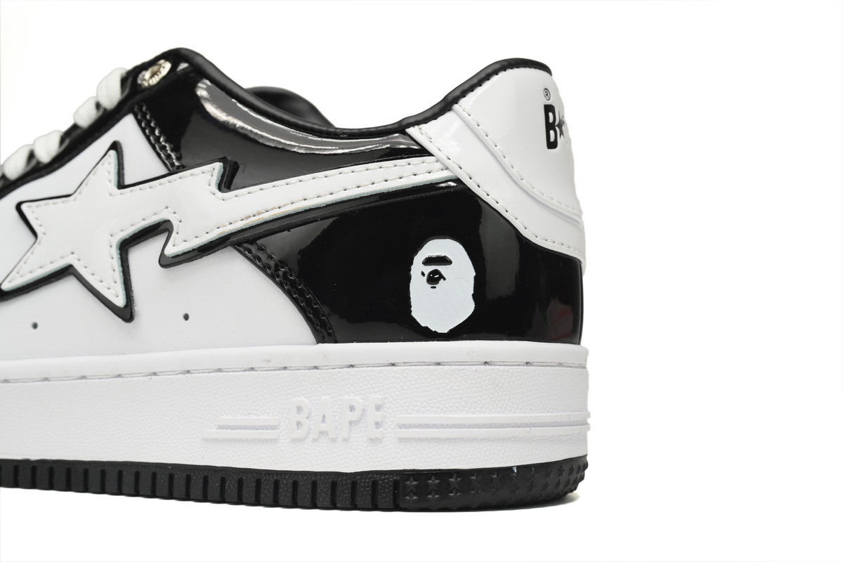 A Bathing Ape Bape Sta Low Black White Panda 1H70-191-001