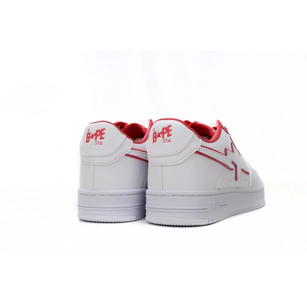A Bathing Ape Bape Sta Low White Red Border 1J30-191-017