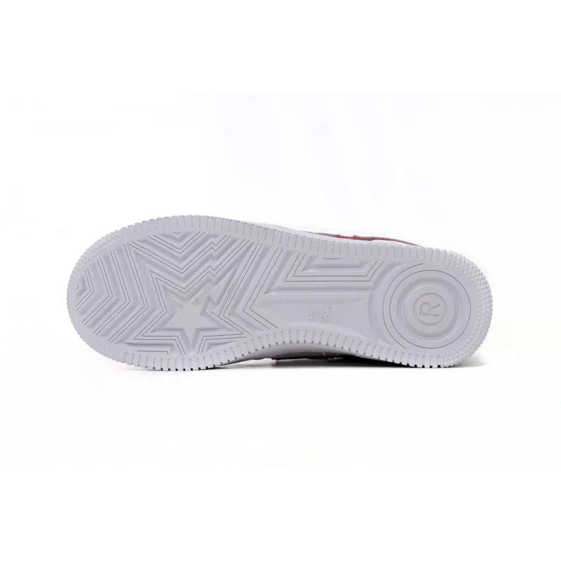 A Bathing Ape Bape Sta Low White Red Border 1J30-191-017