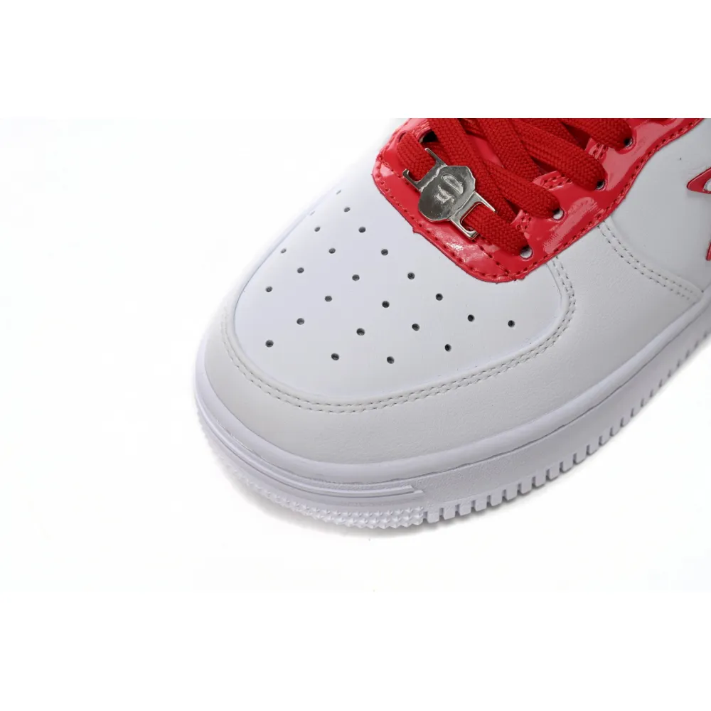 A Bathing Ape Bape Sta Low White Red Border 1J30-191-017