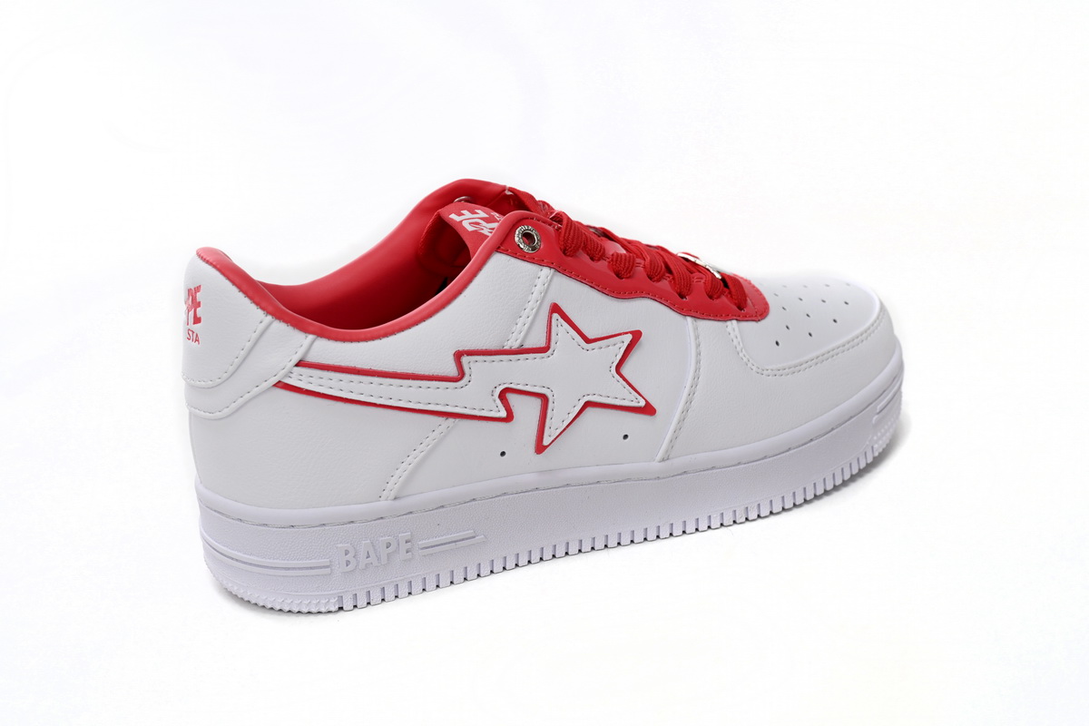 A Bathing Ape Bape Sta Low White Red Border 1J30-191-017