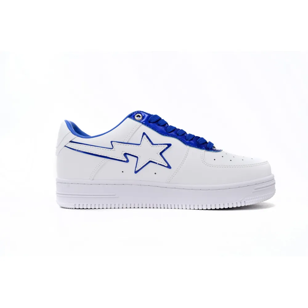A Bathing Ape Bape Sta Low White and Blue Border 1J30-191-017